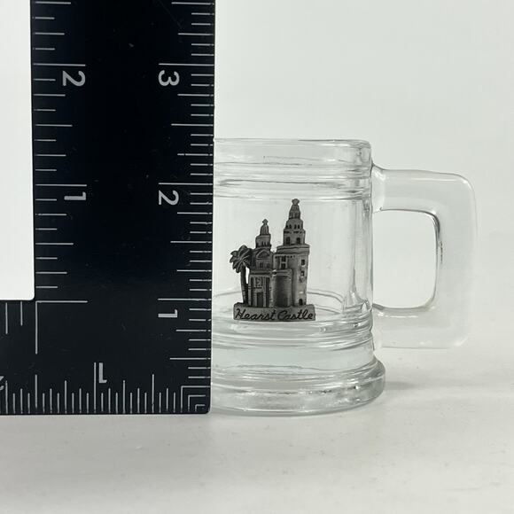 Hearst Castle San Simeon CA Miniature Novelty Mug Cup Travel Souvenir Vtg Glass - Picture 8 of 9